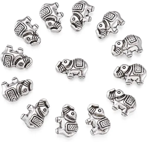 Miniatura 10 de Craftdady 60 cuentas espaciadoras de cabeza de Buda tibetano, 3 colores, cuentas de metal espiritual budista de 10-11x9-0.394 in de doble cara