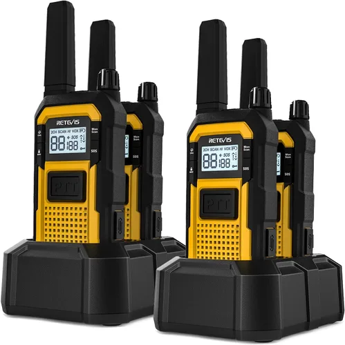 Miniatura 13 de Retevis RB48 Walkie Talkies de largo alcance, radio de 2 vías con micrófono de hombro, IP67 impermeable, 2000 mAh, recordatorio de vibración