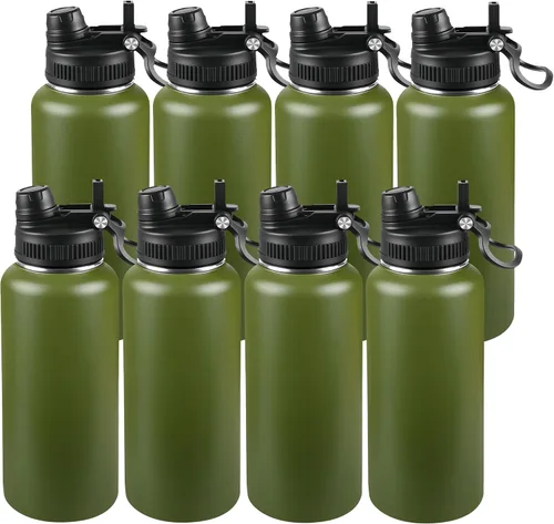 Miniatura 26 de Botella de agua aislada de 22 onzas, tapa 2 en 1 a prueba de fugas (sorbo/pajilla) + asa, botella de acero inoxidable para deportes, viajes, trabajo