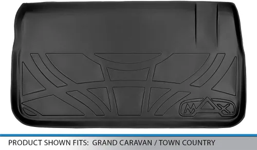 Miniatura 3 de SMARTLINER Tapete para maletero de carga detrás del asiento de la tercera fila compatible con Chrysler Town & Country 2008-2016 Negro