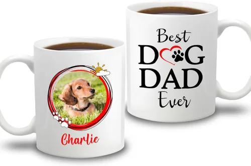 Miniatura 17 de Taza de café con nombre personalizado "Best Dog Mom Ever", regalo para mamá, mamá, madre, amante de los perros, taza de cerámica blanca Taza blanca