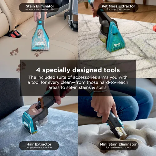 Miniatura 8 de Shark StainStriker HairPro Limpiador portátil de alfombras, tapicería y alfombras 4 herramientas Autolimpieza Perfecto para mascotas