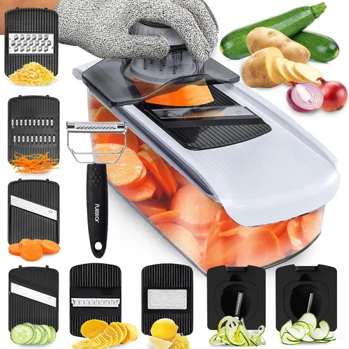 Miniatura 13 de Fullstar Mandoline Slicer for Kitchen, Fruit Cutter, Cheese Grater, Cucumber Slicer, Veggie Spiralizer, Food Cutter & Kitchen Gadgets & Gifts with
