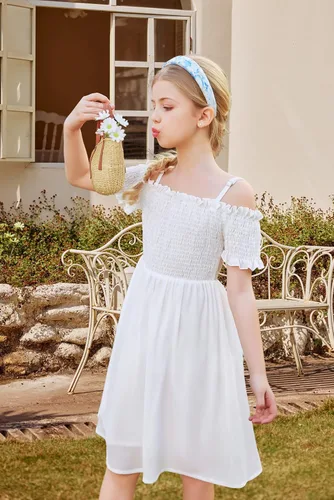 Miniatura 5 de Arshiner Vestido casual de verano sin mangas para niñas de 4 a 13 años