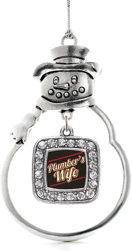 Miniatura 13 de Inspired Silver - Adorno de rodillo de reina - Adorno cuadrado de plata con muñeco de nieve con joyas de circonita cúbica