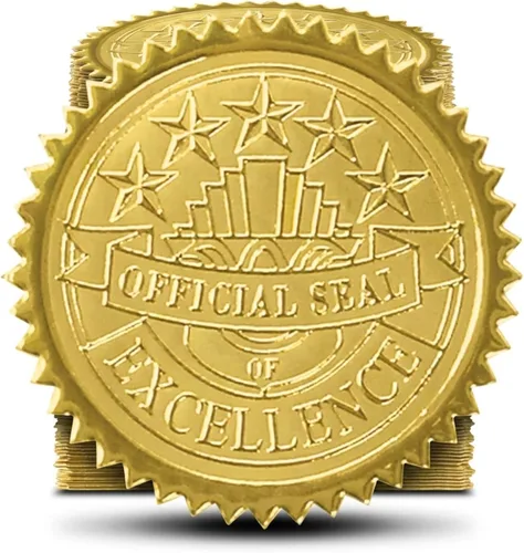 Miniatura 2 de PaperDirect Sello oficial de excelencia en relieve para certificado de lámina dorada, 2 pulgadas, autoadhesivos, 100 unidades, sellos en relieve