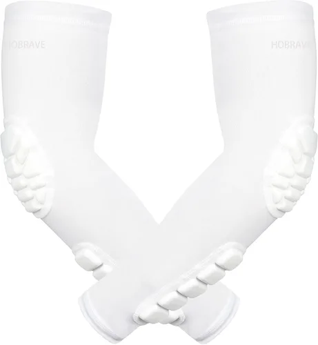 Miniatura 7 de Hobrave Mangas acolchadas para brazos, paquete de 2 almohadillas de protección de compresión para codo y antebrazo a prueba de golpes para marino