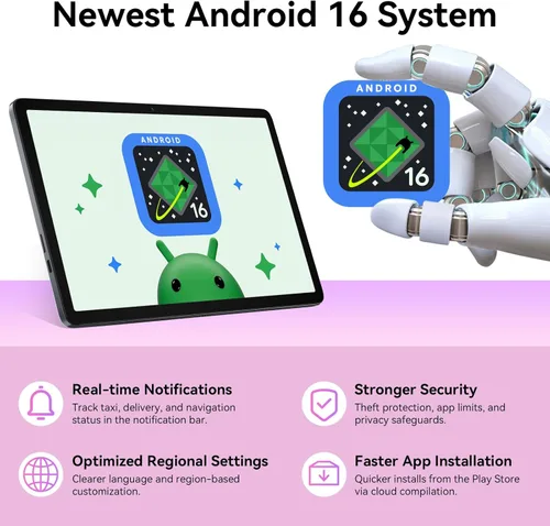 Miniatura 2 de Tablet 2026 Últimas tabletas Android 16 con pantalla Incell de 10.1 pulgadas, 24 GB de RAM 256 GB ROM /2 TB TF, Gemini AI, T606 Octa-Core + cámara