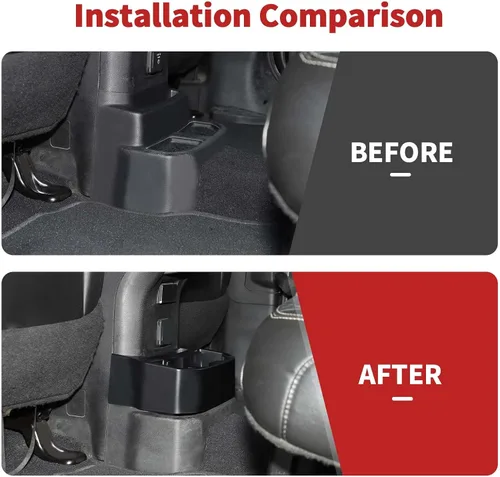Miniatura 2 de Portavasos trasero apto para Jeep Wrangler JL JLU y Gladiator JT 2018-2026, caja de almacenamiento para asiento trasero, bandeja organizadora