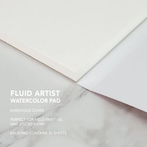 Miniatura 3 de Fluid Artist - Bloc de acuarela para acuarela, 140 libras (300 GSM) para pintura de acuarela y medios húmedos, plegable, 8 x 8 pulgadas, 20 hojas