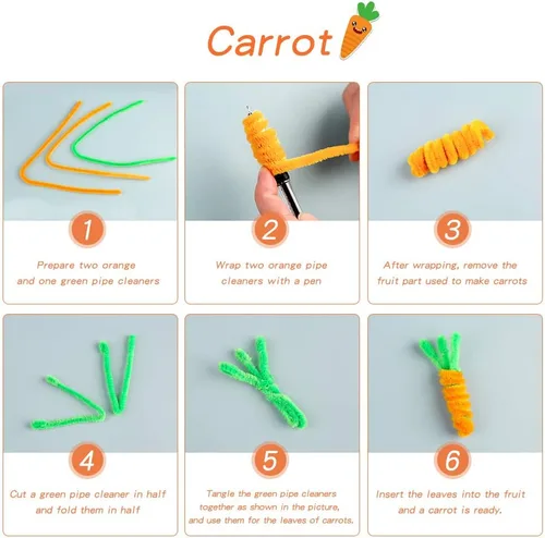 Miniatura 3 de 100 piezas de limpiadores de tuberías con tallo de chenilla, juego de limpiadores de tubería naranja para manualidades y decoraciones DIY, tallos