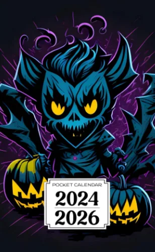 Pocket Calendar 2024-2026: Two-Year Monthly Planner for Purse , 36 Months from January 2024 to December 2026 | Colorful graffiti illustration |