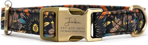 Miniatura 18 de Collar de perro personalizado con nombre y número de teléfono grabado, collar ajustable personalizado para cachorros, collar de algodón orgánico