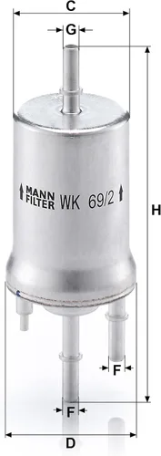Miniatura 3 de MANN-FILTER WK 69/2 Filtro de combustible