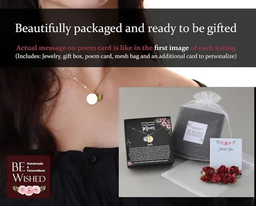 Miniatura 4 de Be Wished Personalized Graduation Gifts for Women, Birth Flower Necklace with Meaningful Message. Goldfilled or 925 Sterling Silver