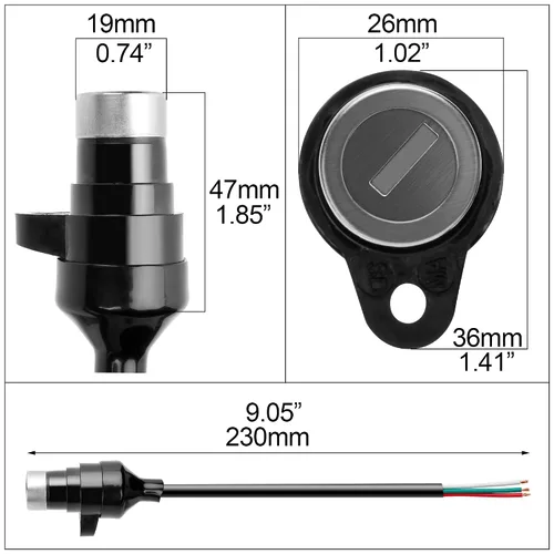Miniatura 2 de Interruptor de encendido de 3 cables de repuesto para 50cc 70cc 90cc 110cc 150cc 200cc 250cc ATV & Dirt Bike Scooter eléctrico DIY