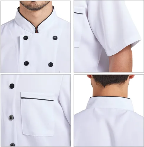 Miniatura 6 de Nanxson Chaqueta de chef unisex de manga cortalarga para hombres y mujeres CFM0001