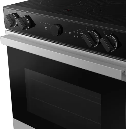 Miniatura 9 de SAMSUNG Rango eléctrico deslizante inteligente a medida de 6.3 pies cúbicos con cámara de horno inteligente y perillas de precisión iluminadas