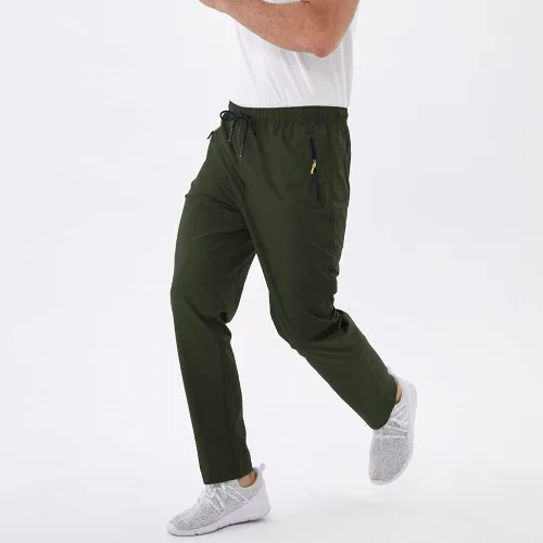 Miniatura 46 de Rapoo Pantalones ligeros para hombre con bolsillos con cremallera, secado rápido, pantalones deportivos de viaje para entrenamiento