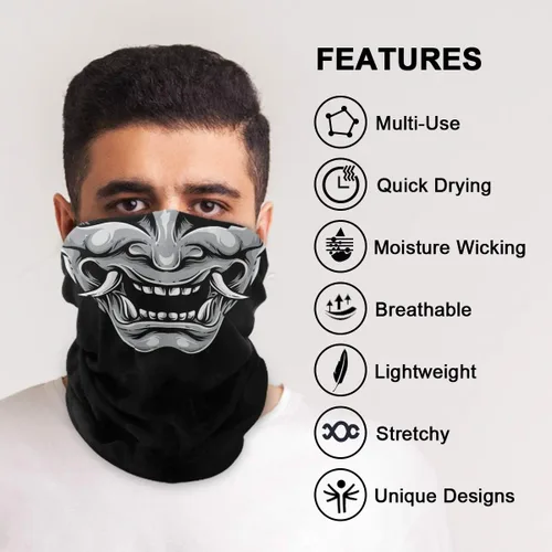 Miniatura 2 de Máscara facial pasamontañas medio bandana cuello polaina sol polvo protección contra el viento diadema sin costuras para mujeres hombres equitación