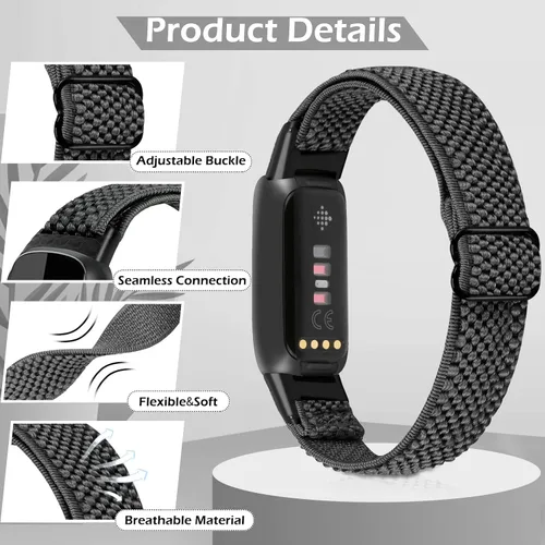 Miniatura 5 de TumpCez Bandas elásticas de nailon compatibles con correas Fitbit Luxe para mujeres y hombres, elásticas, ajustables, transpirables, cómodas