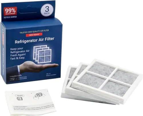 LT120F - Paquete de 3 filtros de aire – Ajuste perfecto / sin polvo de carbono 6 meses de repuesto para refrigerador Fresh Air System – Reemplazo