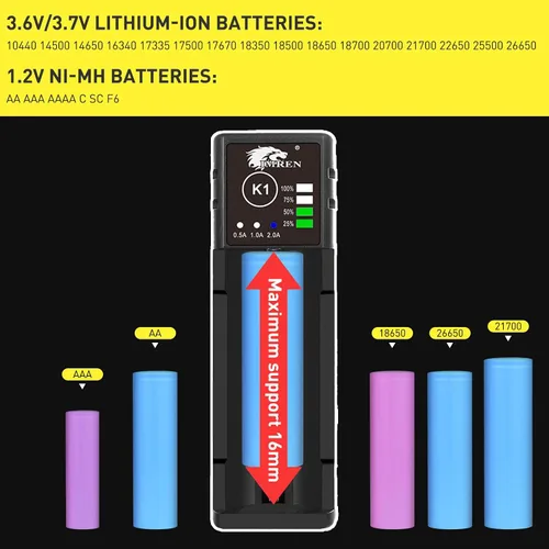 Miniatura 6 de Cargador de batería 18650, cargador de batería 21700 para batería recargable de iones de litio de 3.7 V 18650 26650 21700 18500 18350 14500