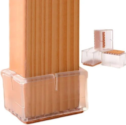 Miniatura 7 de Protectores de suelo para patas de silla, ajuste rectangular, longitud de 1-15/16 a 2-1/16 pulgadas y ancho de 15/16 a 1-3/16 pulgadas, tapas