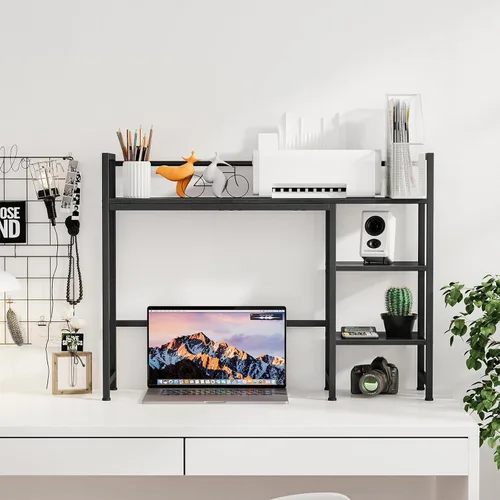 Miniatura 4 de Snughome Estante de Escritorio, Gabinete de Escritorio de 38.6" para Monitor de Computadora, Estante Organizador de Escritorio, Estante de Negro
