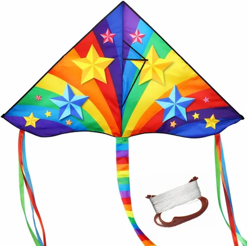 TOY Life Unicorn Kite for Kids – Large Easy to Fly Beach Kite with 50M String & Handle – Durable Nylon Outdoor Toy for Boys & Girls Ages 4-12 – Gift