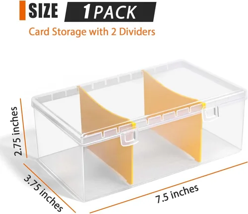 Miniatura 2 de tutata Caja de almacenamiento de tarjetas coleccionables de plástico de 400 unidades con divisores, caja de almacenamiento de tarjetas de béisbol