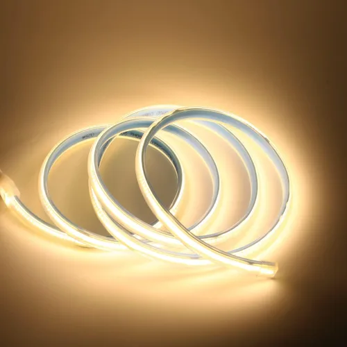 Miniatura 8 de Tira de luz LED 3000K AC 110V 1M Iluminación impermeable 110 voltios Tira de luz LED COB enchufable 1 metro Blanco cálido para iluminación