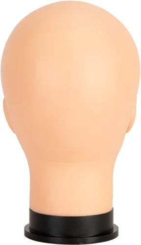 Miniatura 3 de Cabeza de maniquí calvo para mujer, maniquí profesional de entrenamiento de cosmetología, calvo para hacer pelucas y exhibir cabeza de maniquí Beige
