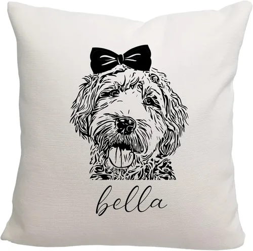Miniatura 14 de Pattern Pop - Almohada personalizada con arco y garabatos - Funda de almohada - Almohada decorativa para perro - Funda de almohada cuadrada de 18 x