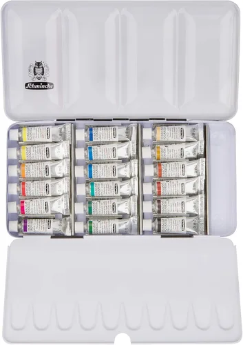 Miniatura 8 de Schmincke - Caja de color HORADAM® AQUARELL, surtido básico, tubos de 12 x 0.2 fl oz, 74112097, caja de metal, juego de pintura, mejores acuarelas