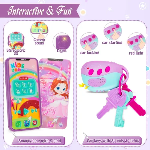 Miniatura 3 de Officygnet Juguetes para niñas de 3, 4, 5, 6, 7, 8 años – Juguetes de princesa para niñas pequeñas, bolso con accesorios, bolso de juguete