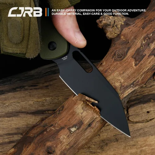 Miniatura 6 de CJRB Pyrite-Alt (J1925A) Cuchillo de bolsillo plegable con 3.11 pulgadas PVD negro AR-RPM9 Wharncliffe Blade Green G10, cuchillo EDC con bloqueo