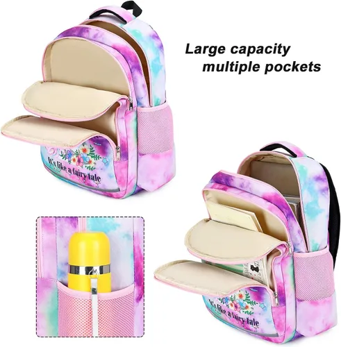 Miniatura 4 de BTOOP Mochila escolar para niñas y niños, con bolsa de almuerzo aislada y bolsa para lápices