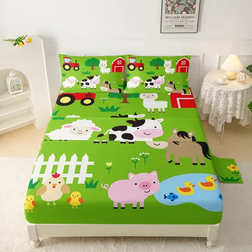 Miniatura 27 de QOOMO Sábanas Kawaii de Conejo para Niños Tamaño Twin, Juego de Sábanas de Cama Kawaii Bunny con Bolsillo Profundo de 16", Juego de Sábanas