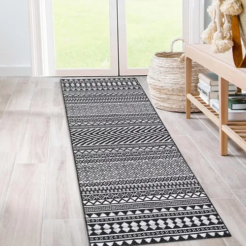 Miniatura 21 de COZYLOOM Tapete geométrico bohemio de 2 x 4 pulgadas, lavable a máquina, vintage, de felpilla marroquí, para interiores, antideslizante, cocina