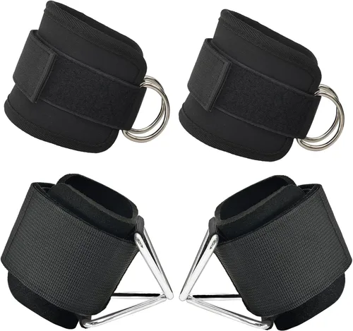 Tobilleras ajustables para máquina de cable, correas acolchadas de neopreno, paquete de 4 cómodas correas de tobillo para muñeca, entrenamiento de