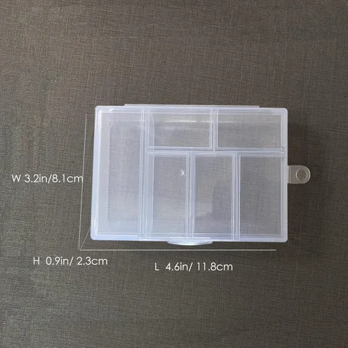 Miniatura 3 de Mini 6 rejillas, paquete de 2 cajas organizadoras de plástico, contenedor de almacenamiento para joyas, aparejos de pesca, aretes, diamantes