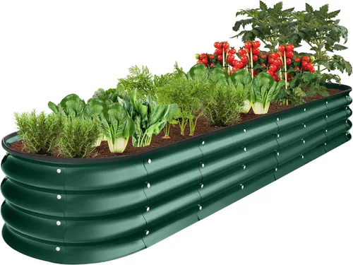 Miniatura 19 de Best Choice Products Cama de jardín elevada de metal para exteriores de 8 x 2 x 1 pies, maceta ovalada de raíces profundas para verduras, flores