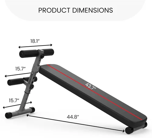 Miniatura 8 de Finer Form Gym-Quality Adjustable Sit Up Ab Bench & Decline Weight Bench for Home Gym Strength Training.