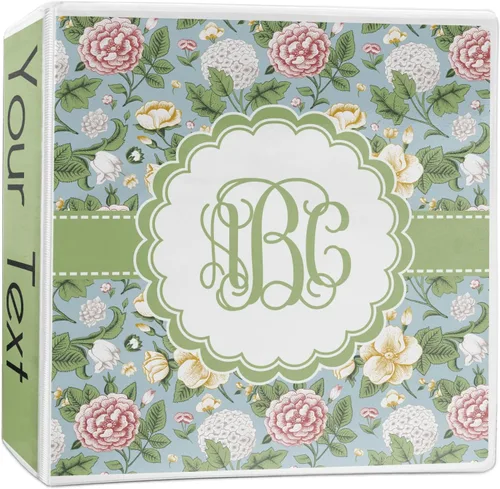 Carpeta de 3 anillas con diseño floral vintage, multicolor de 2 pulgadas