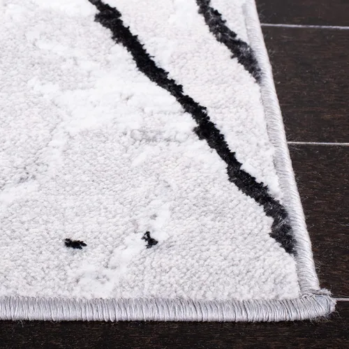 Miniatura 5 de SAFAVIEH Amelia Collection - Alfombra decorativa de 2 x 4 pies, gris y negro, diseño abstracto moderno, no desprende pelusa y de fácil cuidado