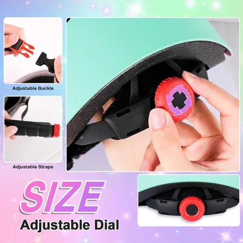 Miniatura 5 de Casco de bicicleta para niños de Banzk, para edades 3-5-8-14+, para niñas y niños, casco con rodilleras, coderas y muñequeras, ventilación