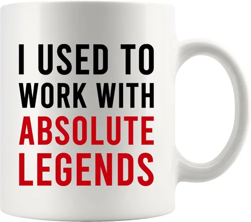 Miniatura 11 de Panvola Taza de café de cerámica con texto en inglés "I Used To Work With Absolute Legend Coworker Gifts Retirement New Job Goodbye Retired Negro