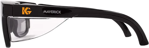 Miniatura 3 de Kleenguard Maverick - Lentes de seguridad con protectores laterales integrados (2 pares) (49311 lente antiniebla humo con marco negro)