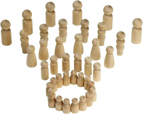 Miniatura 14 de Hygloss Productos Muñecas de madera con clavijas – Artesanía pintable Birchwood Doll People – Familia surtida, 10 piezas (8560)